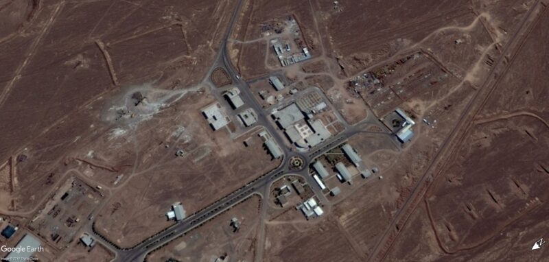 A satellite image from September 15 2017 of the Fordo nuclear facility in Iran. Google Earth