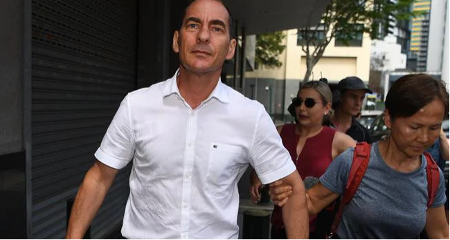 Former Leighton Holdings senior executive Russell John Waugh leaves the Brisbane Watch House. Picture: NCA NewsWire / Dan PeledSource:News Corp Australia