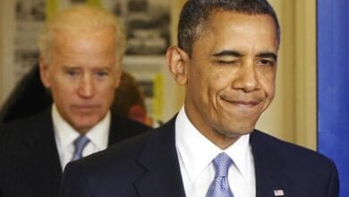 Thursday, January 03, 2013 U.S. President Barack Obama winks as he arrives with Vice President Joe Biden (L) in the briefing room to make remarks after the House of Representatives acted on legislation intended to avoid the "fiscal cliff," at the White House in Washington January 1, 2013. The Republican-controlled House backed a tax hike on the top U.S. earners shortly before midnight on Tuesday, ending weeks of high-stakes budget brinkmanship that threatened to spook consumers and throw financial markets into turmoil. REUTERS/Jonathan Ernst
