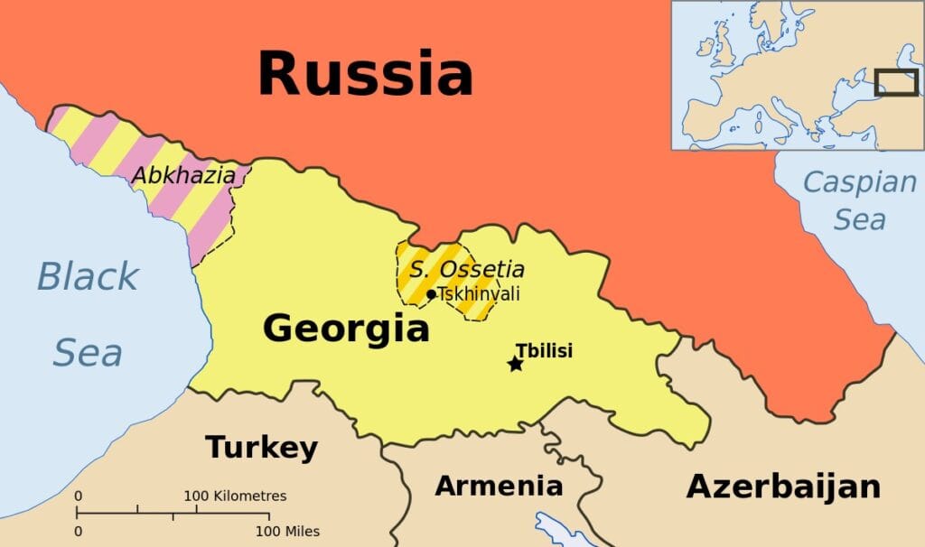 Georgia Ossetia Russia and Abkhazia en.svg