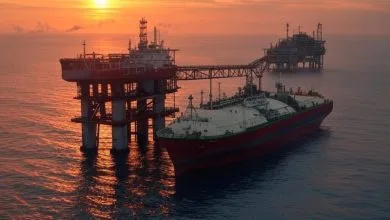 الهند و الصين يطالبون باسعار أقل للغاز المُستورد من قطر 8 Gas platforms and LNG carrier